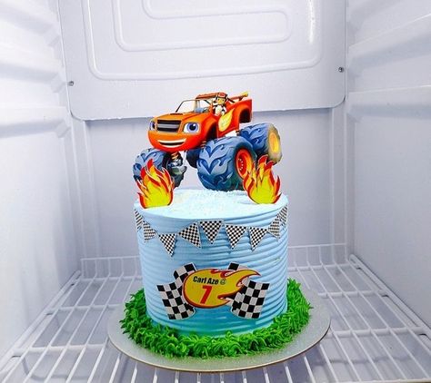 Blaze Cartoon Cake, Blaze The Monster Machine Cake, Cake Blaze Monster Machine, Blaze And Monster Machine Cake, Blaze Cakes For Boys, Monster Car Cake, Pastel Monster Truck, Blaze And The Monster Machines Birthday Cake, Blaze Monster Machine Cake