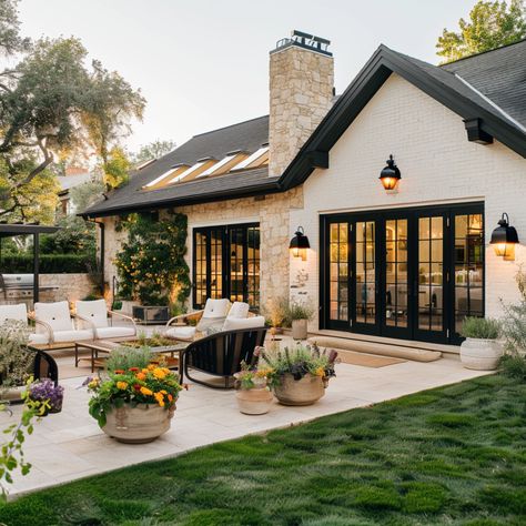 Outdoor Living Dormer Windows Exterior, Ranch Bungalow, Dormer Bungalow, Porch Styles, Bungalow Renovation, House Floor Design, Cottage Exterior, Exterior Renovation, Outdoor Living Spaces