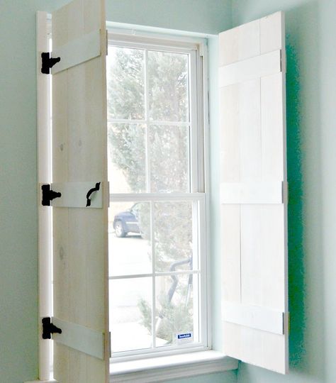 DIY Farmhouse Style Indoor Shutters Curtain Alternatives, Indoor Shutters, Curtains Diy, Diy Farmhouse Style, Interior Window Shutters, Interior Shutters, Window Shutters, Diy Farmhouse, Rustic Furniture