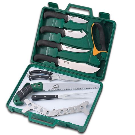 Amazon.com: Outdoor Edge Game Processor PR-1 12-Piece Portable Butcher Kit with Hard Side Carry Case: Home Improvement Butcher Knife Set, Fleet Farm, Small Games, Butcher Knife, Fillet Knife, Set Game, Survival Prepping, Knife Set, Off Grid