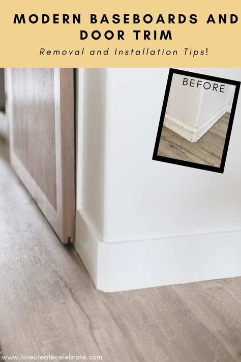 Baseboard And Door Trim, Baseboards And Door Trim, Diy Trim Molding, Modern Baseboards And Trim, Modern Door Trim, Baseboards And Trim Ideas, Bullnose Corners, New Baseboards, Diy Baseboards