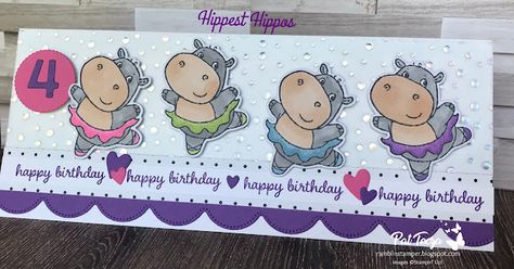 Su Hippest Hippos Cards, Stampin Up Hippest Hippos Cards, Stampin Up Hippest Hippos, Old Cards, Wink Of Stella, Kids Birthday Cards, Cool Pets, Animal Cards, Stamping Up Cards