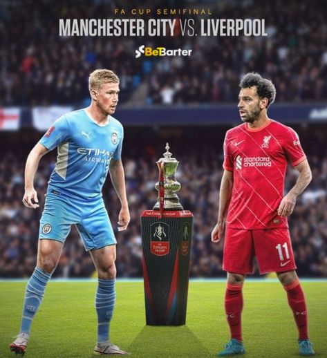 MANCHESTER CITY VS. LIVERPOOL IN THE FA CUP SEMIFINALS. #BetBarter Manchester City Vs Liverpool, Fa Cup, Manchester City, Football Club, Liverpool, Manchester, Sports Jersey, Football, Baseball Cards