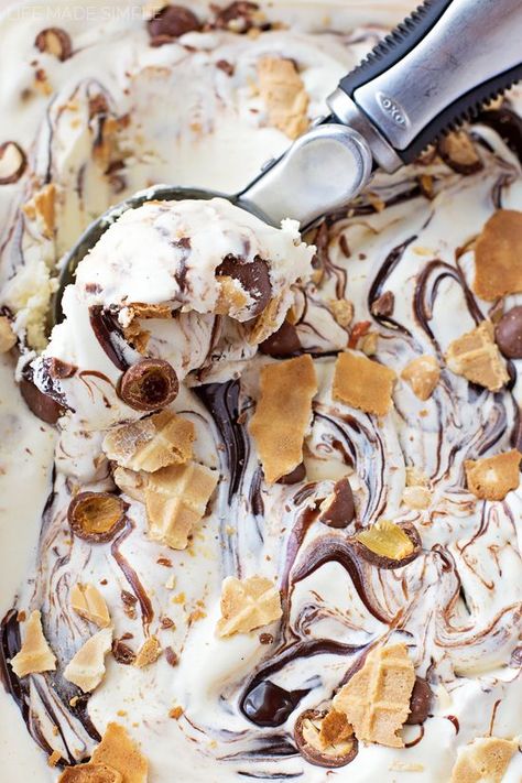 Chocolate covered peanuts, fudge swirl, vanilla bean ice cream… you can’t go wrong! Tin Roof Ice Cream, Bean Ice Cream, Chocolate Covered Peanuts, Making Homemade Ice Cream, Homemade Ice Cream Recipes, Waffle Cone, Healthy Food Facts, Vanilla Bean Ice Cream, Ice Cream Popsicles