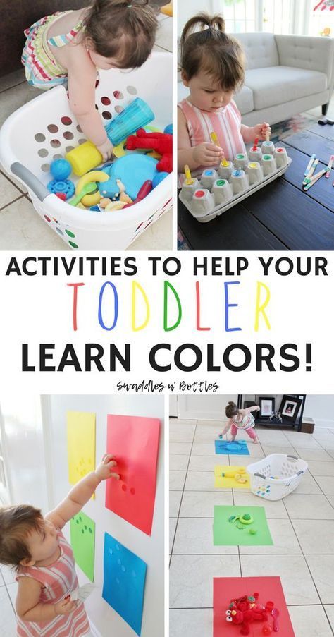 Activities to help your toddler learn their colors! A few of these are great for fine motor skills as well! So simple and easy to make and keep baby busy for hours! Our two year old loved all of them! Paddle Pop, Club Activities, Easy Toddler Activities, Baby Play Activities, Teaching Toddlers, Learn Colors, Montessori Baby, Aktivitas Montessori, Colour Matching