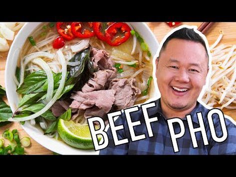 Pho Soup Recipe, Pho Beef, Jet Tila, Vietnamese Dishes, Pho Recipe, Pho Soup, Marion's Kitchen, Make From Scratch, Lo Mein