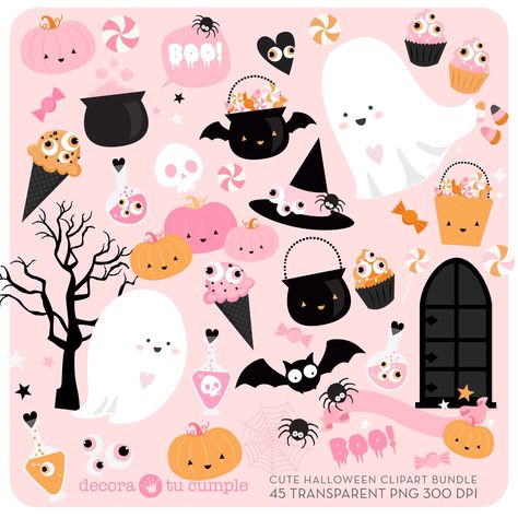 Cute Pink Halloween, Halloween Themed Birthday Party, Monster Cupcakes, Halloween Tutorial, Free Art Prints, Halloween Illustration, Halloween Banner, Pink Pumpkins, Halloween Inspo