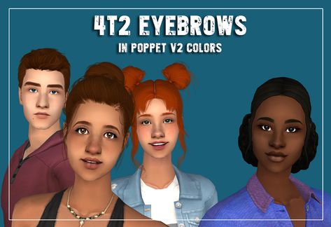 11 eyebrows converted to TS2 In Poppet’s V2... : Sims 2 Makeup, Sims 2 Hair, Sims Games, New Mods, Classic Hairstyles, Maxis Match, Sims 2, Sims Cc, Facial Hair