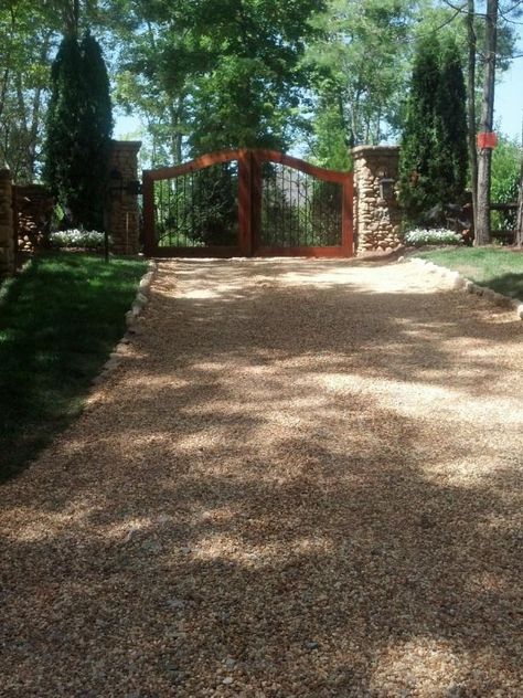 Pea Gravel Garden, Gravel Gardens, Gravel Walkway, Gravel Parking, Playground Landscaping, Stone Cabin, Gravel Landscaping, Hgtv Garden, Gravel Driveway