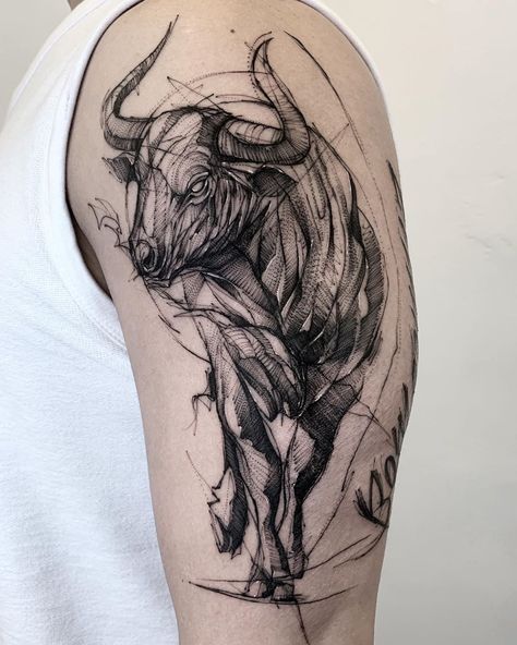 BK_tattooer auf Instagram: „bull 🐂 Done at @bk.inkstudio @killersilverink“ Ox Tattoo, Natur Tattoo Arm, Taurus Bull Tattoos, Bull Skull Tattoos, Bull Tattoo, Tattoo Ideas Males, Cow Tattoo, Sketch Style Tattoos, Taurus Bull