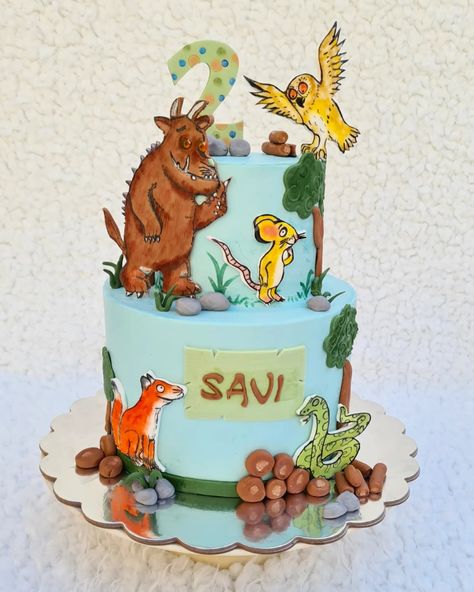 #Handpainted #edibledetails #homebaker #ilovecakes #Gruffalo #classicbookstory Gruffalo Cake, 4th Birthday Cakes, Classic Kids, Classic Books, 4th Birthday, Birthday Cake, Christmas Tree, Cake, Birthday