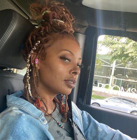 Eva Marcille's Loc Journey Eva Marcille Braids, New Locs, Brown Dreadlocks, Platinum Blonde Pixie, Eva Marcille, Faux Locs Crochet, Locs Crochet, Short Locs Hairstyles