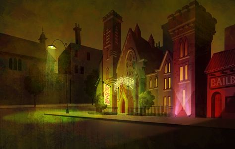 Stephen Nicodemus: Scooby Doo Mystery Incorporated, Hex Girls Animation Background Art, Mystery Incorporated, Scooby Doo Mystery Inc, Scooby Doo Mystery Incorporated, Creepy Backgrounds, Hex Girls, Bg Design, Scooby Doo Mystery, Color Script