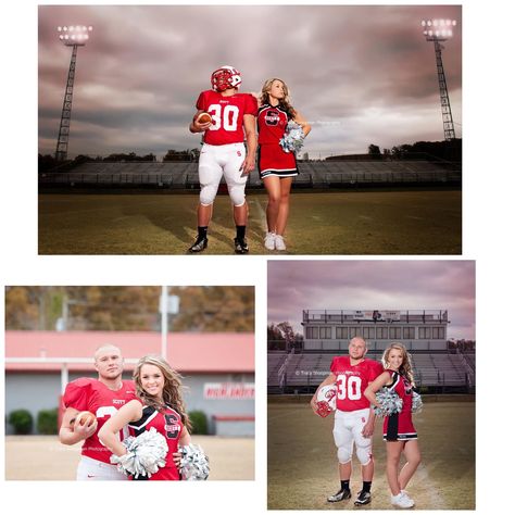 Cheerleader and football player senior pictures ❤️ Cheerleader And Football Player, Football Cheerleader Couple, Cheer Couples, Football Players Pictures, Couple Senior Pictures, Cheer Photography, Football Poses, Football Couples, Homecoming Pictures