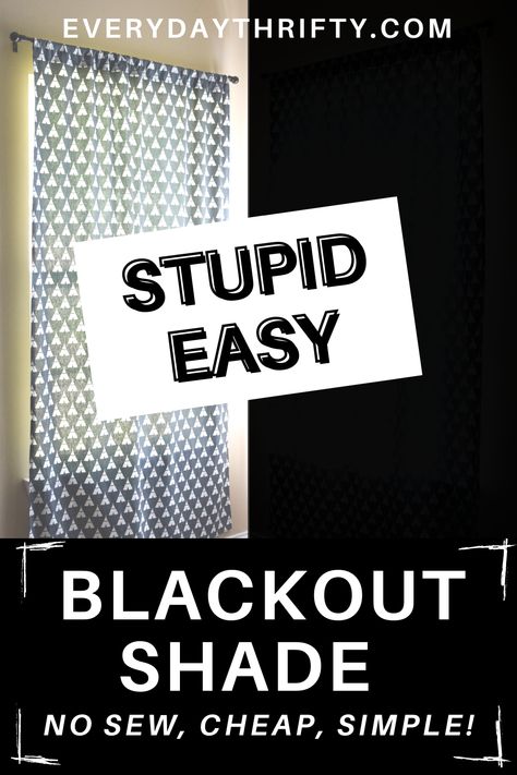 No special skills required for this EASY blackout shade tutorial! This is a money saving hack to avoid paying major bucks for a shade that fits inside your window. This will make ANY room pitch black. #blackoutshadeDIY #blackoutshadetutorial #DIYhomedecor Diy Window Blinds, Diy Blackout Curtains, Shade Tutorial, Diy Window Shades, Window Coverings Blackout, Room Darkening Blinds, Room Darkening Shades, Window Treatments Ideas, Blackout Window Treatments