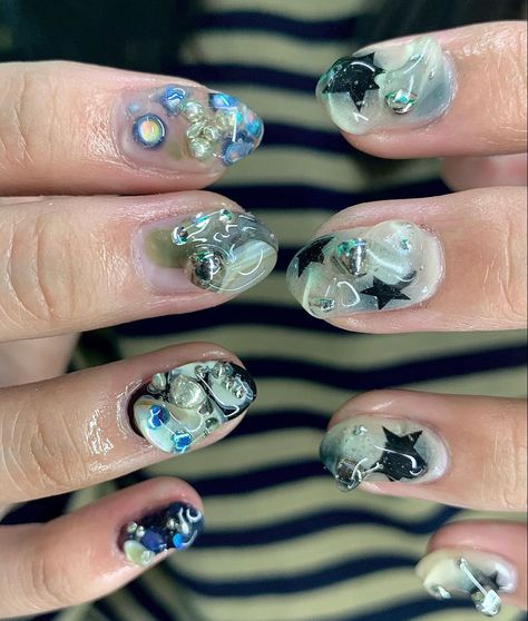 Ashnikko Nails, Korean Nails, Nail Ring, Soft Nails, Kawaii Nails, Minimalist Nails, Funky Nails, Pretty Acrylic Nails, Dope Nails