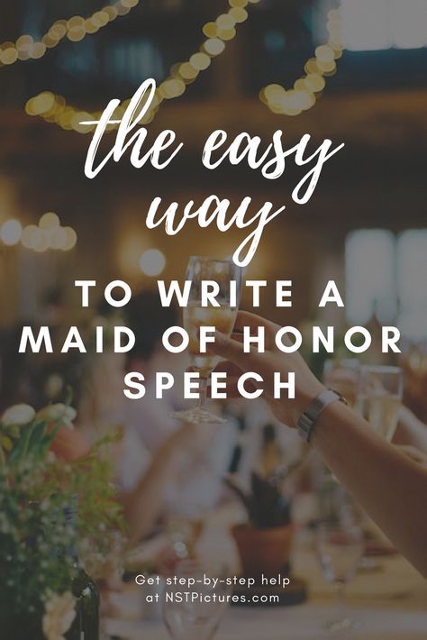 Tips for writing a Maid of Honor speech #weddings #maidofhonor #bridesmaids #MOH #maidofhonorspeech #bestmanspeech Bridesmaid Speech Examples, Matron Of Honor Speech, Groom Speech Examples, Maid Of Honor Toast, Wedding Toast Samples, Best Man Wedding Speeches, Best Wedding Speeches, Wedding Speeches, Made Of Honor