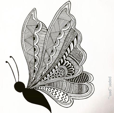 Butterfly Drawing Mandala Art, Butterfly Mandala Art, Pen Mandala, Bird Silhouette Art, Butterfly Art Drawing, Architecture Drawing Sketchbooks, Easy Mandala Drawing, Butterfly Mandala, Realistic Pencil Drawings