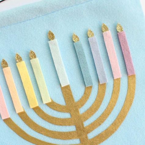 Ilyssa Minkus on Instagram: "It’s somehow that time again - felt menorahs are back! And this year in two colorways - pastel and bright. Each felt banner comes with 9 removable candles to be added on each night, three pieces of gold gelt, and one dreidel. This year I’m also selling candle packs! In case you misplaced one last year, you can order a set of 9 candles. Menorahs will ship the first week of November! I’m hoping this will give them plenty of time to arrive before Hanukkah starts. As alw Felt Menorah, Judaica Crafts, Holiday Traditions Family, Hanukkah Decorations, Felt Banner, Fall Garland, Muslin Bags, Selling Candles, Jewish Holidays