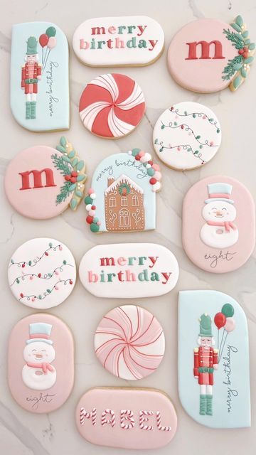 Royal Christmas Cookies, Birthday Gingerbread Cookies, Winter Birthday Cookies Decorated, Christmas Birthday Cookies Decorated, Christmas Theme One Year Birthday, Two Sweet Party 2nd Birthday Christmas, 1st Birthday Christmas Cookies, Christmas Cookie Birthday Party, Oh What Fun It Is To Be One Cookies