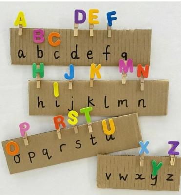 Diy Learning Games, Alphabet Activities Kindergarten, Maluchy Montessori, Fine Motor Activities For Kids, Kindergarten Learning Activities, Alphabet Crafts, Letter Activities, Preschool Art Activities, Kindergarten Learning