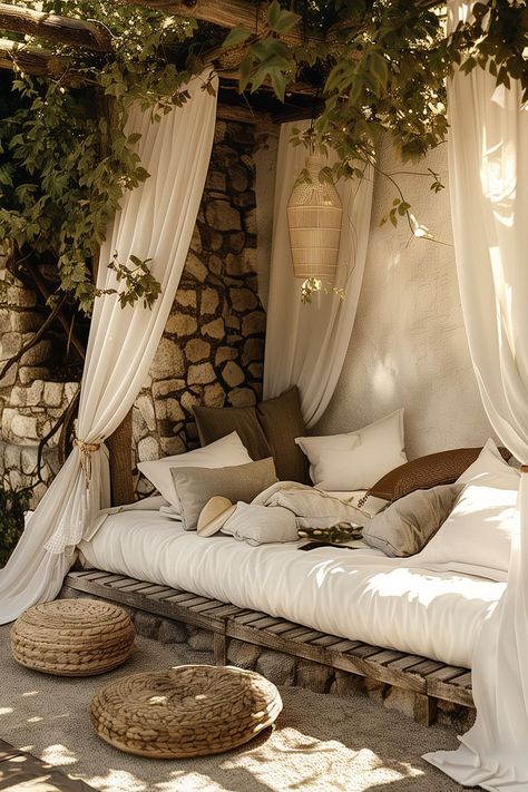 Outdoor Bedroom Ideas - Remodr Outdoor Bedroom Ideas, Outdoor Decorating Ideas, Bedroom Patio, Outdoor Bedroom, Apartment Bedroom Decor, Outdoor Daybed, Outdoor Decorating, Apartment Decor Inspiration, Outdoor Patio Decor