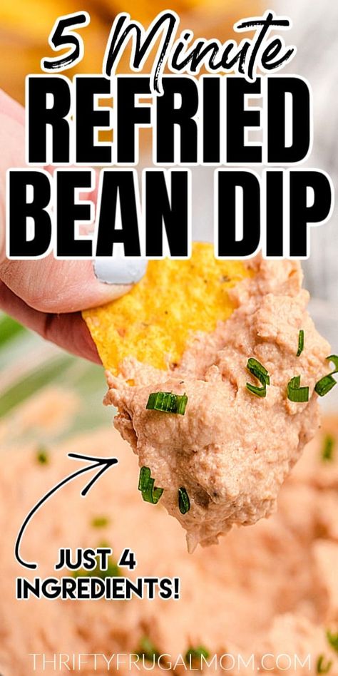 How To Make Bean Dip From Refried Beans, Bean Dip Recipes Refried, Homemade Bean Dip, Warm Bean Dip, Easy Bean Dip, Refried Bean Dip, Refried Bean, Refried Beans Recipe, Bean Dip Recipes