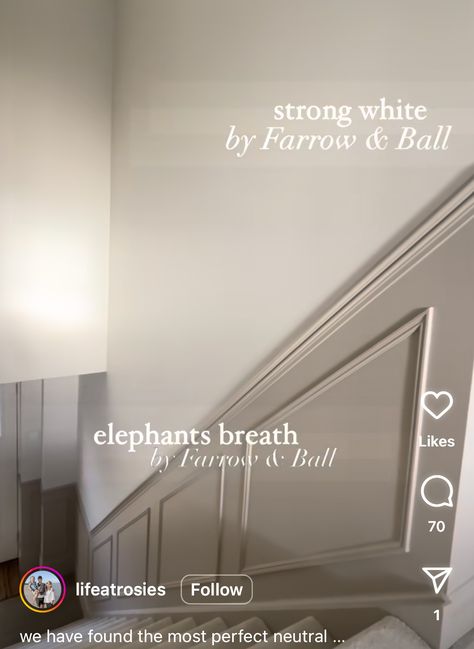 Hall Stairs Decor Ideas, Wall Molding Ideas Stairs, Stair And Landing Ideas Paint Colors, Farrow And Ball Hallway Panelling, Farrow Ball Paint Colours, Feature Panelled Wall, Tongue And Groove Hallway Stairs, Grey Floor Hallway, Neutral Hallway Panelling