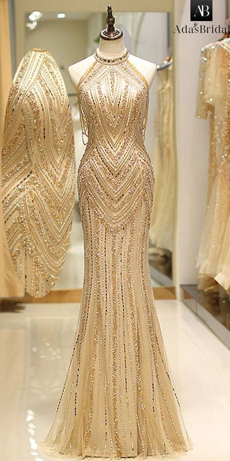 Gown Gold, Gold Evening Dresses, 파티 드레스, Homecoming Dresses Long, Prom Dress Shopping, فستان سهرة, Jewel Neckline, Mermaid Evening Dresses, Mermaid Gown