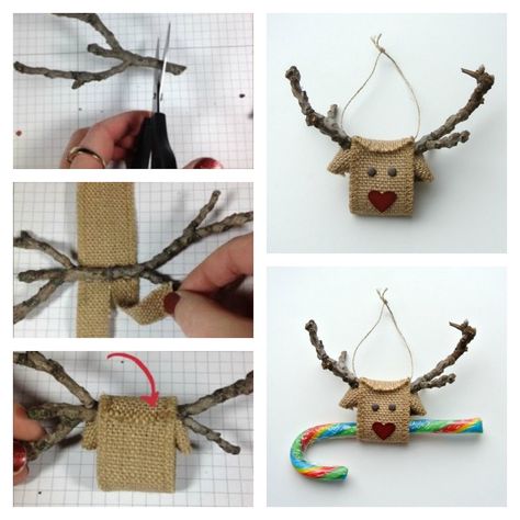 Would you want to have some crafting project working with your kiddo? Or make something for everyone on your Christmas list? Or maybe make ornaments for your Christmas tree. This is a super easy and creative way to make a reindeer. They turn out to be great. Enjoy. What you … Diy Reindeer, Burlap Ornaments, Ribbon Christmas, Burlap Crafts, Burlap Christmas, Ribbon On Christmas Tree, Ornament Tutorial, Burlap Ribbon, List Ideas