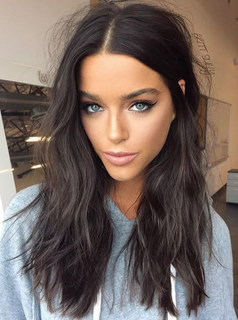 Dark Brown Hair Balayage Blue Eyes, Dark Brown Blue Eyes, Brown Hair Colors With Blue Eyes, Medium Brown Hair Blue Eyes, Hair Colours For Blue Eyes, Hair For Blue Eyes And Fair Skin, Dark Brown Hair With Blue Eyes, Brown Hair For Blue Eyes, Hair Colour For Blue Eyes