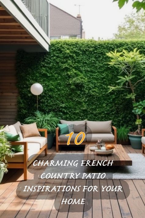 I absolutely adore these charming French country patio inspirations! The blend of lush greenery and rustic furniture creates a serene outdoor space. Perfect for morning coffee or evening relaxation, this aesthetic invites nature in while providing cozy seating. Explore these ideas to transform your own patio into a peaceful retreat! Country Patio Ideas, French Outdoor Patio, French Country Courtyard, French Country Garden Patio, French Country Design Ideas, French Country Patio, Evening Relaxation, Country Patio, French Country Design