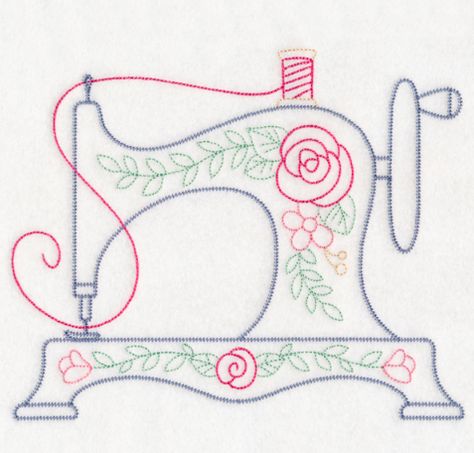 Free Embroidery Design: Vintage Stitches Sewing Machine | I Sew Free Stitches Sewing, Hand Embroidery Patterns Free, Crewel Embroidery Kits, Quilled Creations, Sewing Machine Embroidery, Embroidery Transfers, Embroidery Patterns Vintage, Learn Embroidery, Pola Sulam