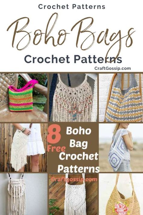 Crochet Containers, Crochet Boho Bag Pattern, Festival Bags, Boho Bag Pattern, Boho Crochet Patterns, Crochet Boho Bag, Bohemian Bag, Crochet Purse Pattern Free, Hippie Crochet