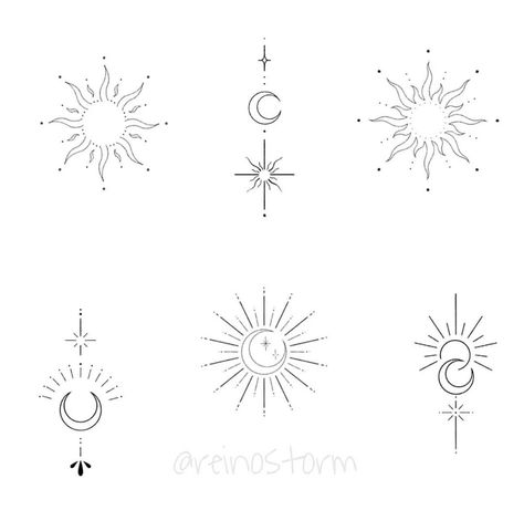 Moon Star Tattoo, Sun Tattoo Designs, Horoscope Tattoos, Small Pretty Tattoos, Writing Tattoos, Simple Tattoo Designs, Sun Tattoos, Small Hand Tattoos, Discreet Tattoos