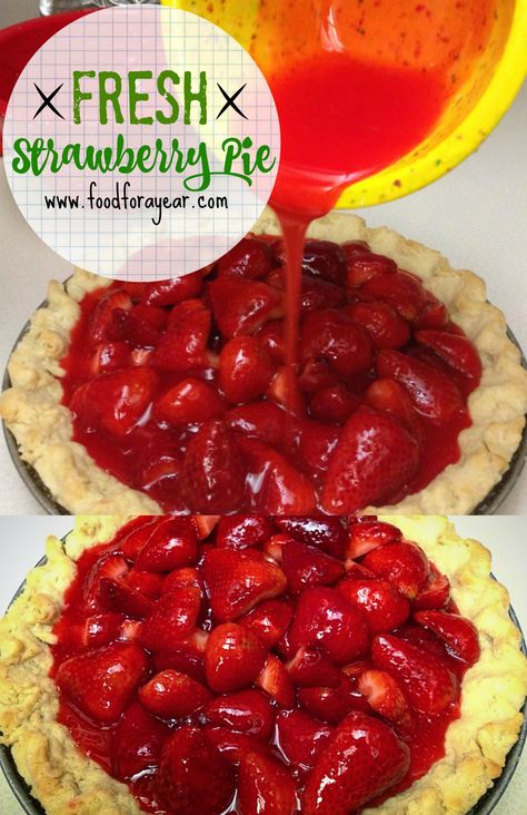 Strawberry Pie Recipe, Strawberry Cream Cakes, Fresh Strawberry Pie, Pie Filling Recipes, Strawberry Dessert Recipes, Berry Pie, Strawberry Pie, Strawberry Desserts, Homemade Pie