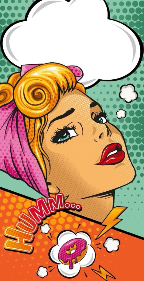 50s Pop Art Vintage Comics, Ragazza Pop Art, Anime Face, 30 Birthday, Pop Art Girl, Pop Art Comic, Pop Culture Art, Funny Wallpaper, Retro Comic