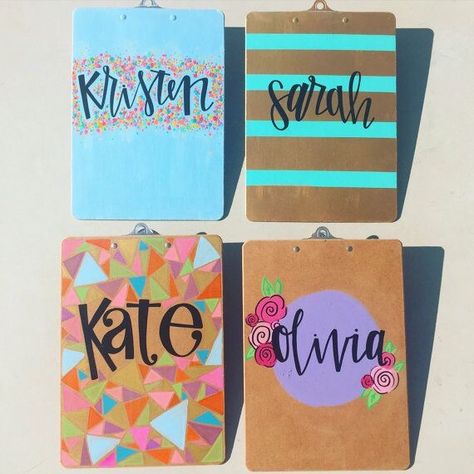 Clipboard Painting Ideas, Clipboard Crafts, Designer Stencils, Diy Clipboard, Personalized Clipboards, Clip Board, Sorority Crafts, Custom Painted, Crafty Diy