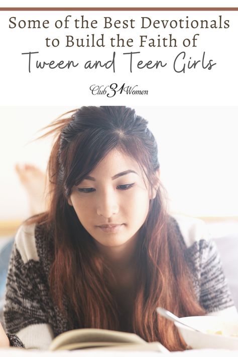 Finding age appropriate devotionals can be like looking for a needle in a haystack. We've compiled a list of tween and teen girls devotionals to help you! via @Club31Women Teen Devotional, Youth Lessons, Needle In A Haystack, Positive Books, Christian Studies, Empowering Books, Women Power, Devotional Books, Christian Devotions