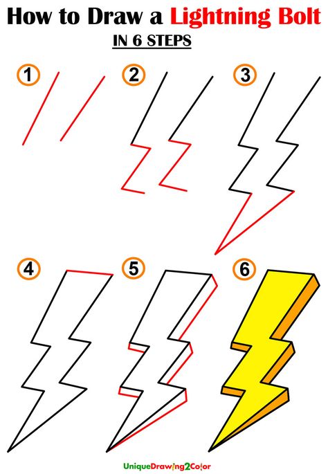 How To Draw A Lightning Bolt, Draw Lightning, How To Draw Lightning, Zeus Lightning Bolt, Abstract Painting Acrylic Modern, Cartoon Picture, Drawing Guides, Drawing Sheet, Doodles Drawings