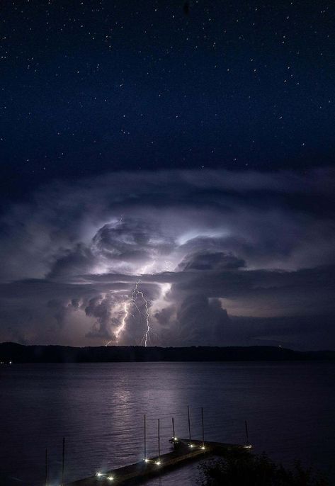 Stars night thunder lightning lake river nature natural Thunder Storm Aesthetic, Lighting Storm Aesthetic, Scene King, Lightning Storm Photography, Thunderstorms And Lightning, Lighting Storm, Summer Thunderstorm, Ocean Waves Photography, Lightning Storm Over Ocean