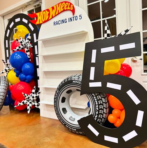 A closer look at Cairo’s birthday party! 🏎️⚡️🏁#birthdaydecor #balloondecor #fifthbirthday #birthdayideas #partyideas #partydecor #balloondecor #checkered #hotwheels #lightningmcqueen #racecars #racing #cars #charlotte #clt Fast And Five Birthday Party, Rc Car Birthday Party Ideas, Fast 5 Birthday Party, Fast Five Birthday Party, Hotwheels Party Ideas, Hot Wheels Party Decorations, Hot Wheels Birthday Party Ideas, Hot Wheels Themed Birthday Party, Twin Birthday Themes