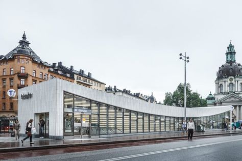 Odenplan Station  - Buro Happold Metro Station Architecture, Metro Entrance, 3xn Architects, Subway Design, Facade Engineering, Building Management System, Train Station Architecture, Operating Model, Battersea Power Station