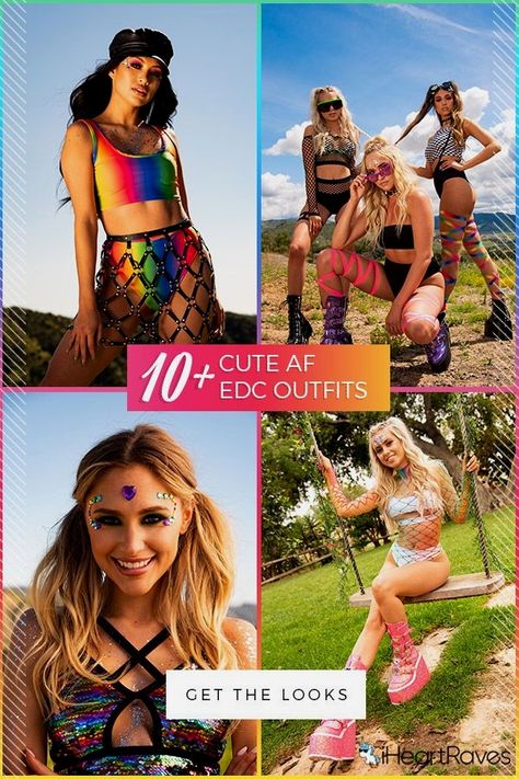 Rave Group Outfits Ideas, Rave Outfits Women Edm, Rave Costume Ideas, Edc Orlando Outfits, Edc Las Vegas Outfits, Edc Outfits Ideas, Raver Outfits, Bowling Outfit, Hard Summer