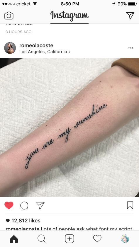 My Sunshine Tattoo, Tattoo Mom, Sunshine Tattoo, Writing Tattoos, Tattoo Script, Sparks Joy, Sunflower Tattoo, Tattoos Gallery, Mom Tattoos