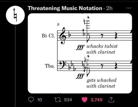 Sheet Music Funny, Funny Sheet Music Annotations, Threatening Music Notation, Sheet Music Jokes, Funny Sheet Music, Funny Band Jokes, Musician Memes, Musician Jokes, Musician Humor