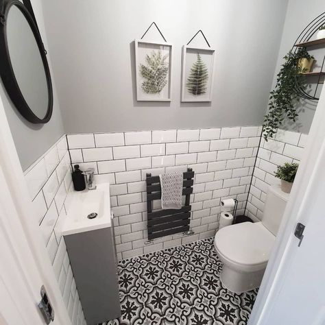 Barratt Homes Interiors, Barratt Homes, Garden Bed Layout, Small Bathroom Diy, Small Toilet Room, Coloured Grout, Simple Home Decoration, Bathroom Remodel Pictures, Patterned Floor Tiles