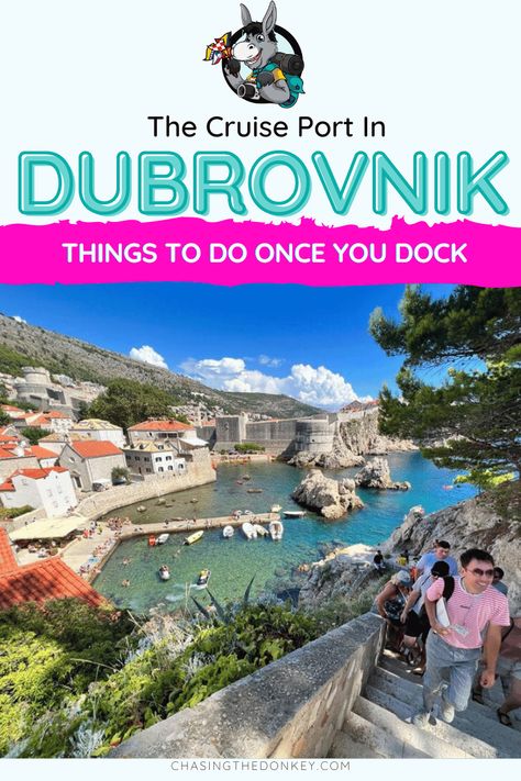 Croatia Travel Blog: On any cruise port visit, time is always limited, so if you really want to get a good flavor of a city, it’s important to plan ahead, so based on our experience, we’ve compiled a list of what we think were the five must-do things to consider if you want to see more than just Game of Thrones locations in Dubrovnik. #Dubrovnik #Croatia #DubrovnikTravel #CroatiaTravel Things To Do In Dubrovnik Croatia, Split Croatia Cruise Port, Dubrovnik Instagram Spots, Dubrovnik Beach, Dubrovnik Croatia Beach, Day Trips From Dubrovnik, Ncl Cruise, Beautiful Vacation Destinations, Croatia Itinerary