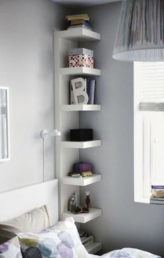 Ikea Bed Frames, Ikea Bedroom Furniture, Lack Shelf, Ikea Lack Shelves, Cama Ikea, Wall Shelf Unit, Bedroom Hacks, Narrow Shelves, Ikea Design