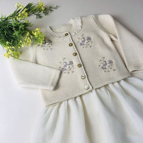 Easter Cardigan, Cream Knit Cardigan, Handmade Patch, Kids Jumpers, Toddler Easter, Handmade Kids, Silk Yarn, Baby Cardigan, Kids Sweater